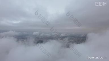 云端云雾缭绕航拍实拍4k